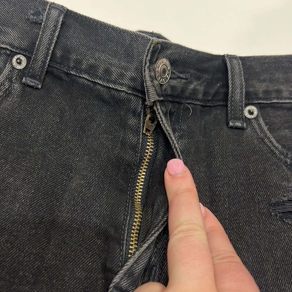 American Eagle Distressed Black Denim Shorts